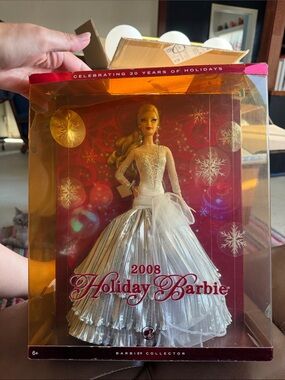 2008 Barbie Silver and White Holiday Collector Doll